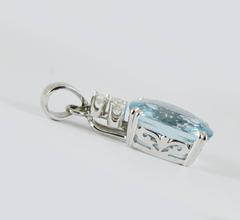 15 Carat Aquamarine and Diamond Pendant