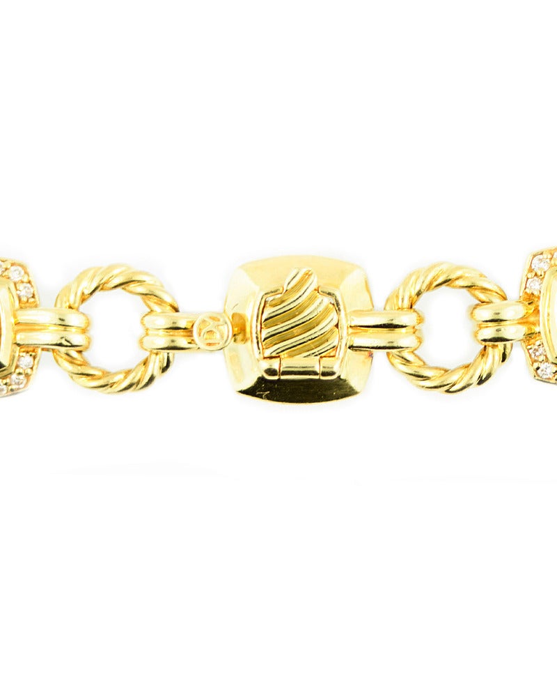 Women's David Yurman Peridot Citrine Diamond Gold Link Necklace