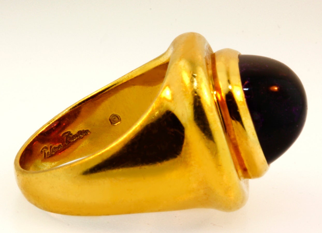 Paloma Picasso Tiffany Amethyst and Gold Ring In Excellent Condition In Toronto, Ontario