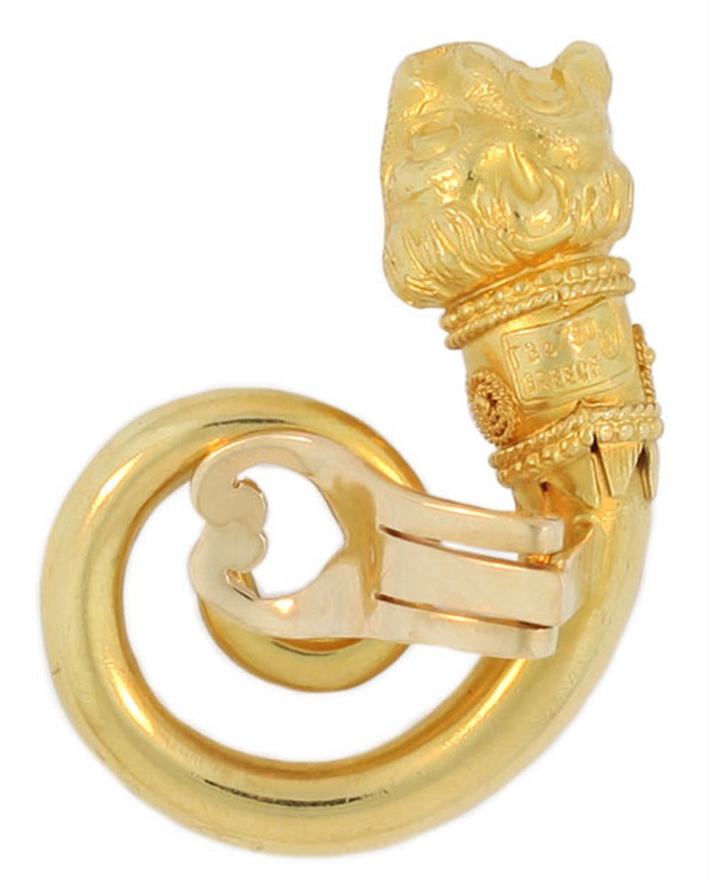 Lalaounis Gold Lion Ear Clips