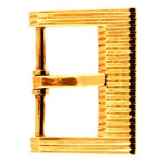 Tiffany Ribbed Design Gold Belt Buckle