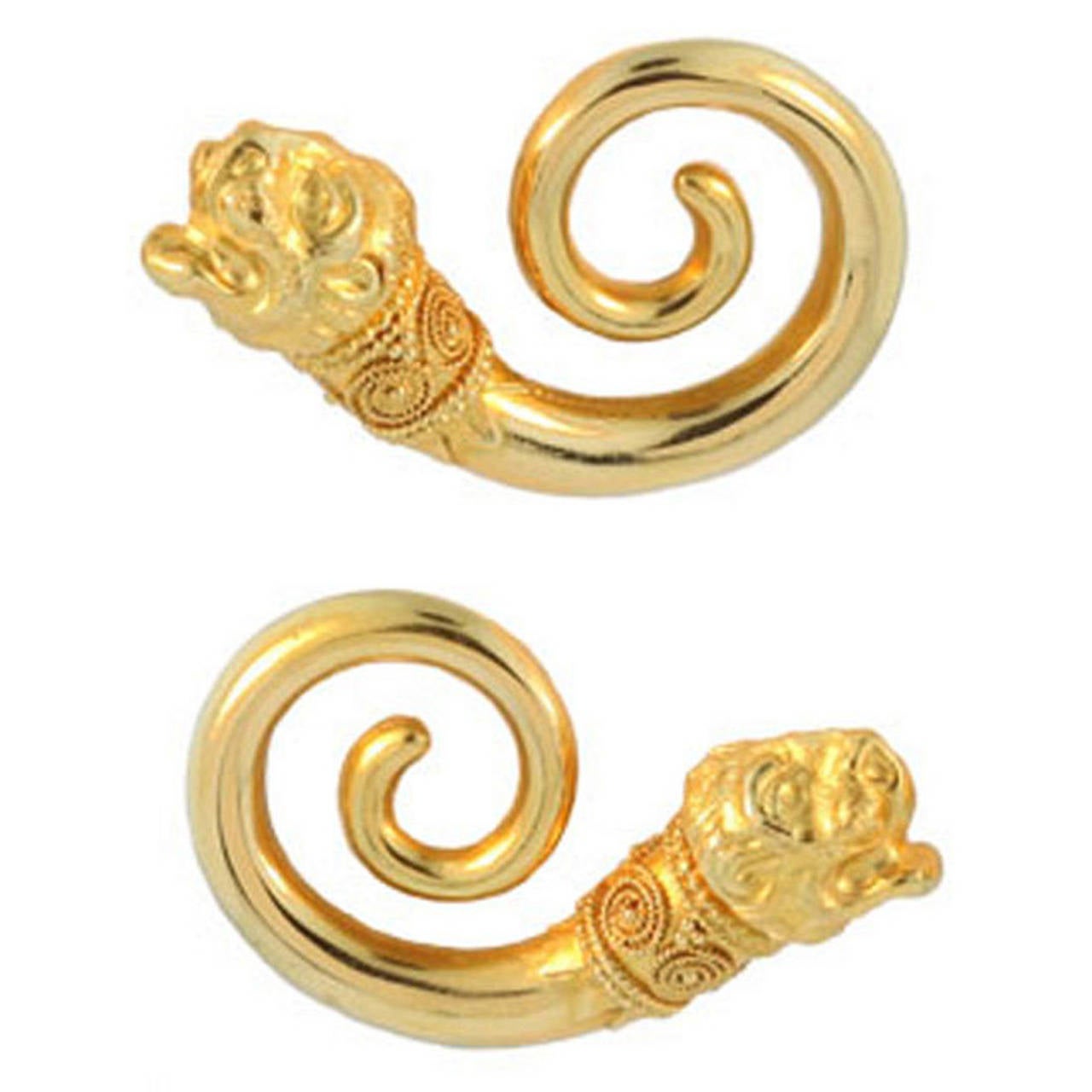 Lalaounis Gold Lion Ear Clips For Sale