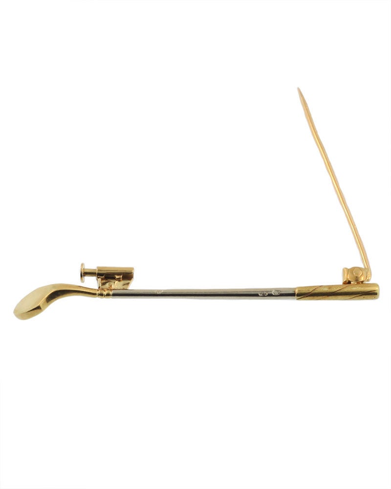 Women's or Men's Hermes Golf Gold Pin For Sale