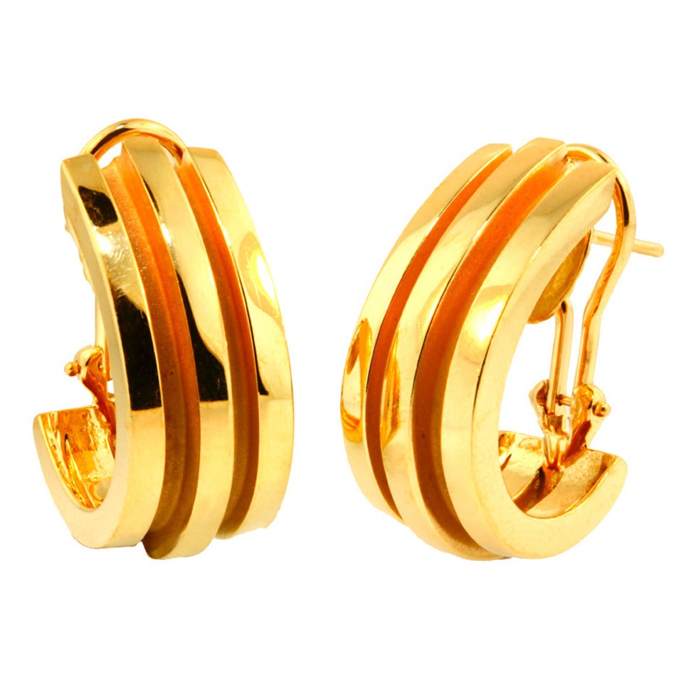 Tiffany & Co. Gold Atlas Hoop Earrings For Sale