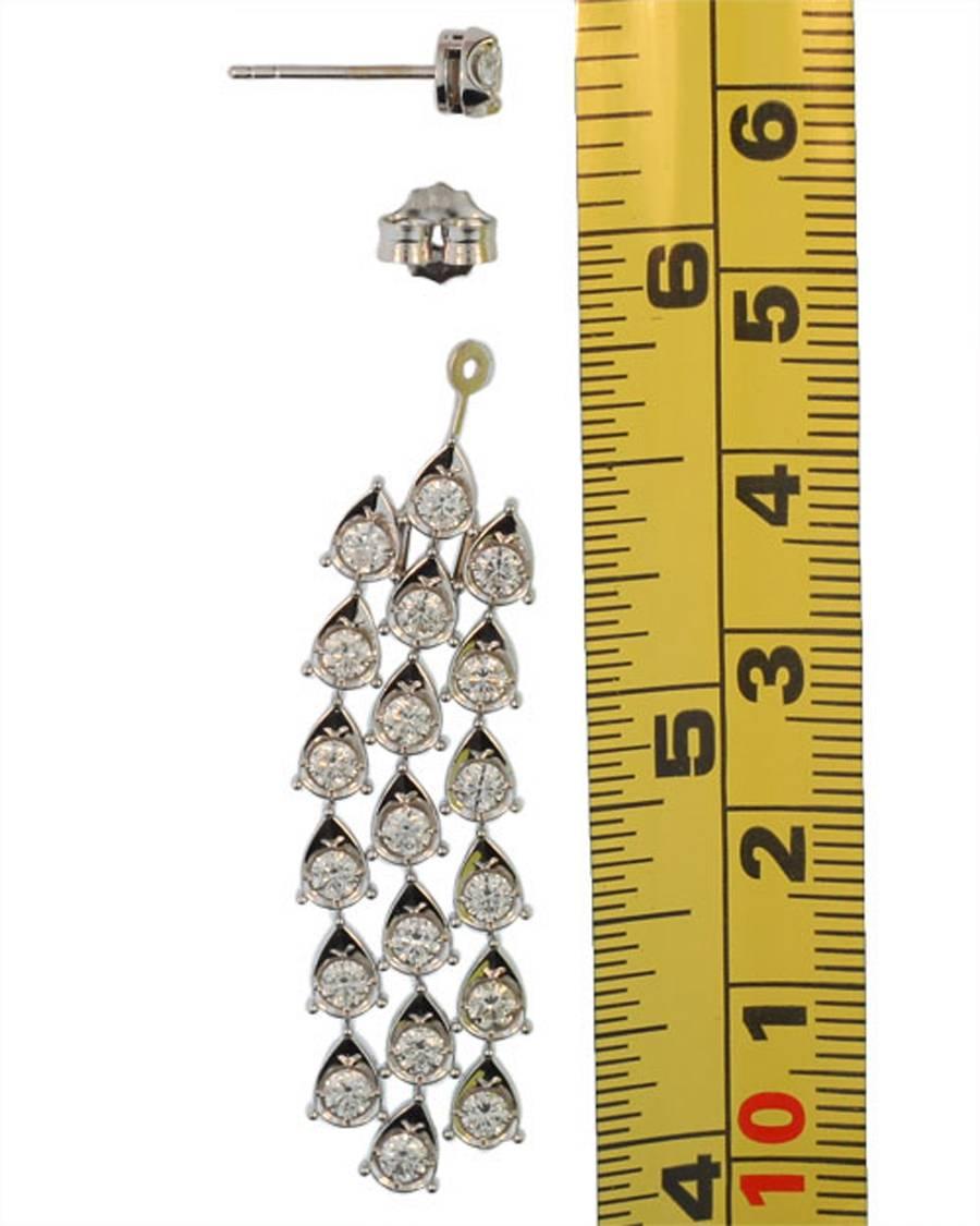 Women's Diamond Gold Chandelier Earrings  For Sale