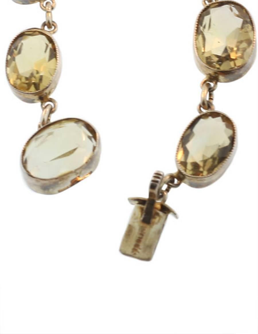 Victorian Citrine Drop Silver Gilt Boxed Necklace For Sale 1