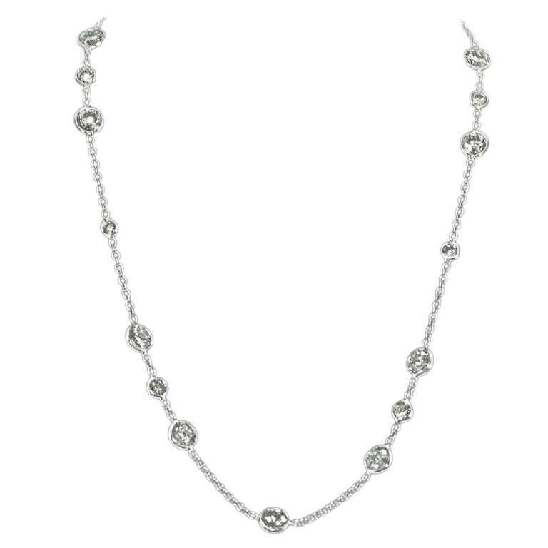 Elegant 7.44 Ct Diamonds By The Yard Necklace For Sale at 1stDibs