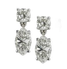 1.82 Ct. Diamond Gold Dangle Earrings