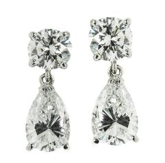 3.01 Ct. Diamond Gold Drop Earrings