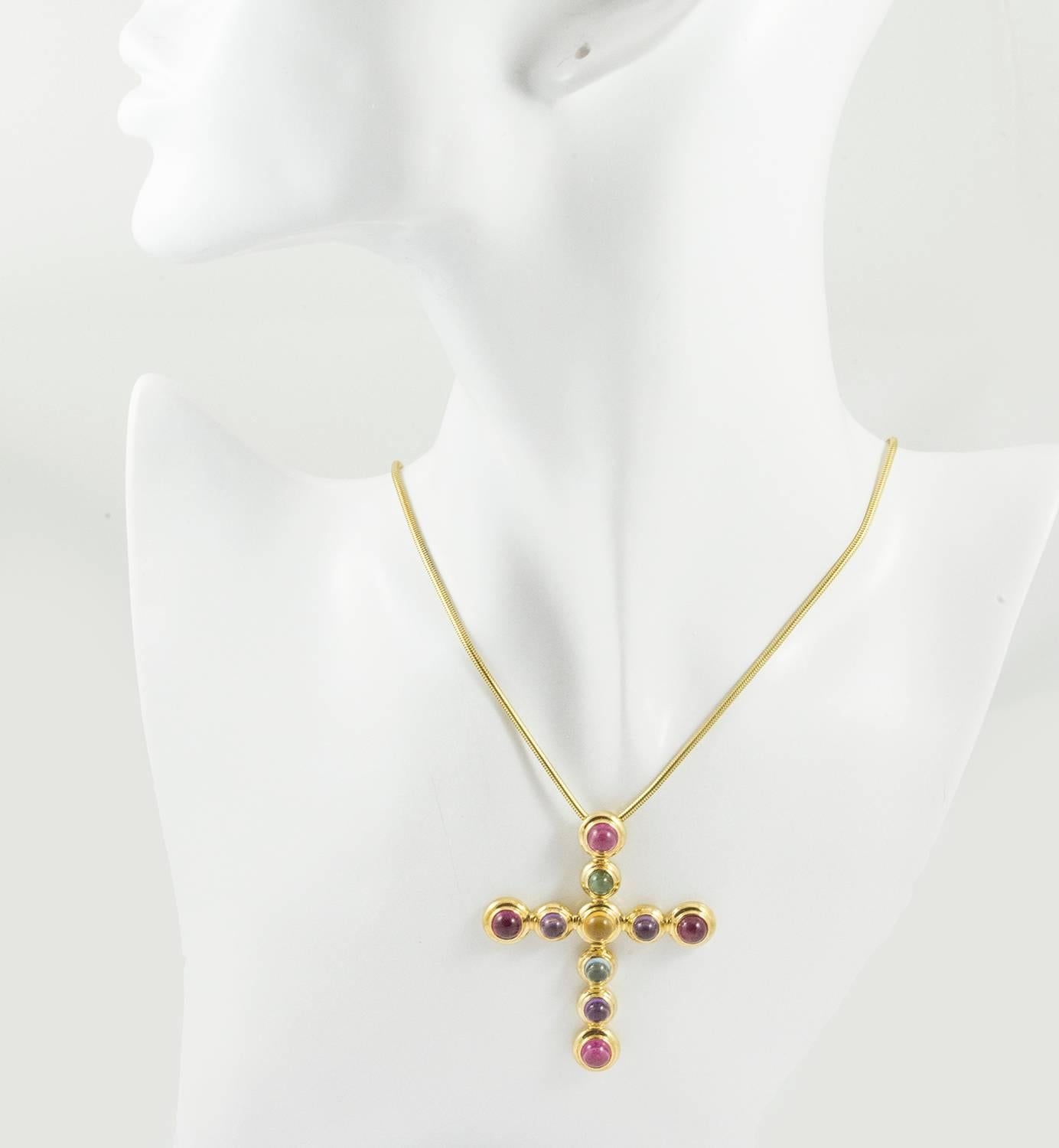 Women's Tiffany & Co. Paloma Picasso Gem Set Gold Cross