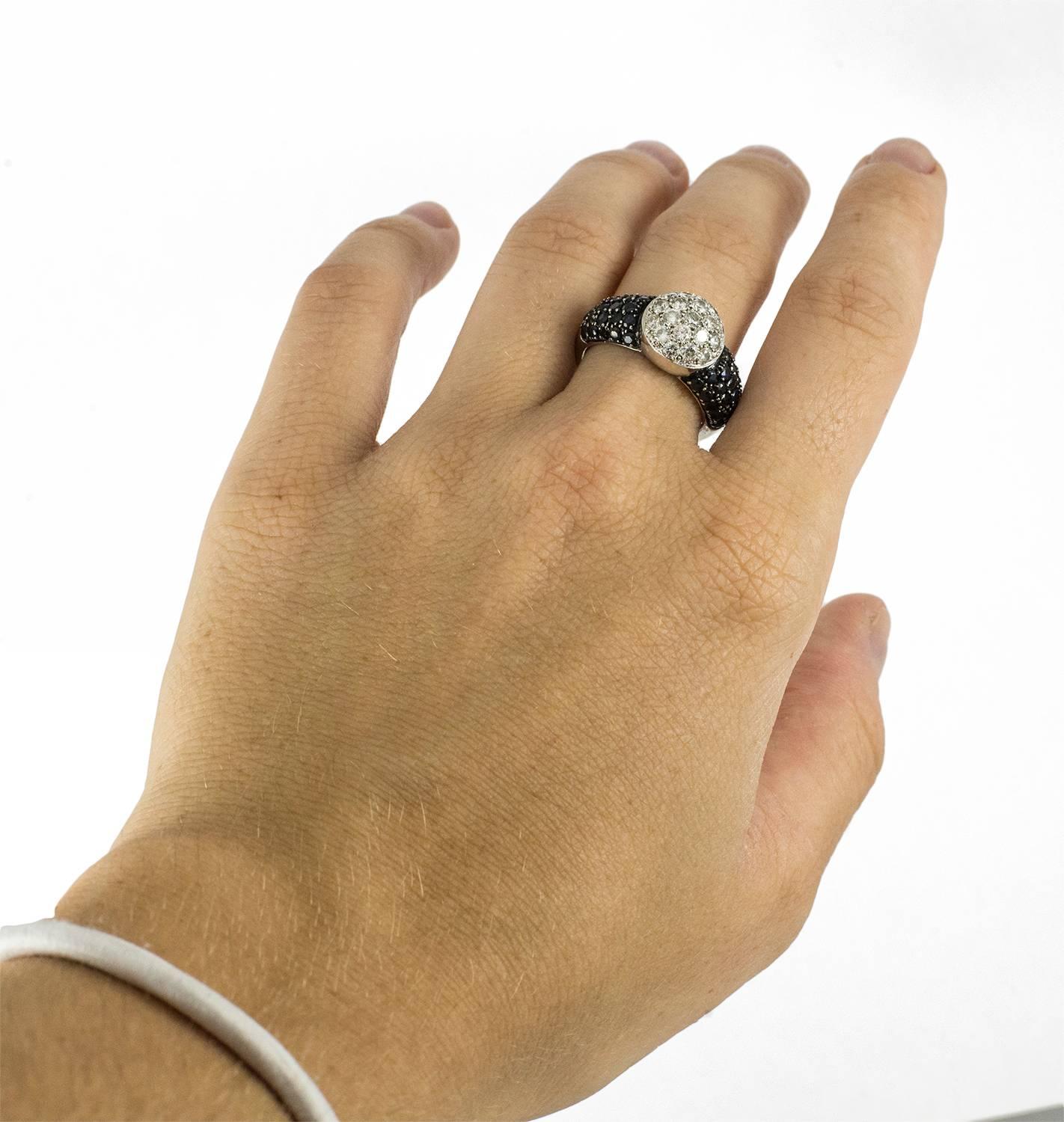 Techline Black and White Diamond Ring For Sale 2
