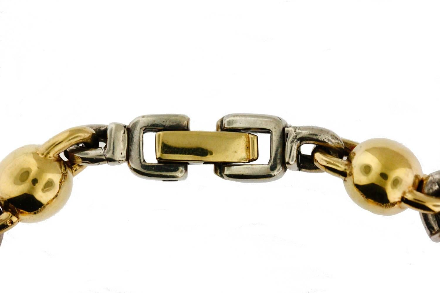 This hand made 18KT gold and silver bracelet was made by the renowned Canadian jeweler Walter Schluep. He was trained in Switzerland and opened a boutique in Montreal in 1964. His work was displayed at expo 67 and he gained much acclaim during that