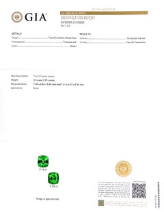 Natural Fine Gem Tsavorite Matching Pair 4.55 carats with GIA Report