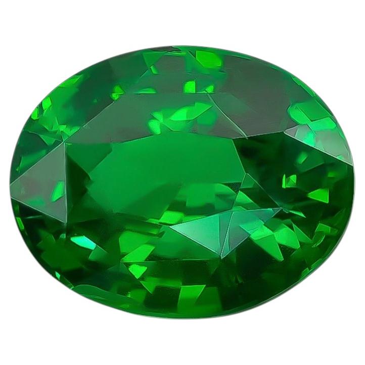 Natural Tsavorite 7.07 carats with GIA Report For Sale