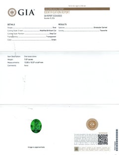 Natural Tsavorite 7.07 carats with GIA Report
