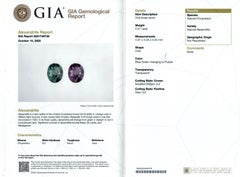 Alejandrita natural de 0.57 quilates con certificado del GIA