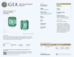 Par de esmeraldas colombianas naturales de 9,16 quilates con informe del GIA. Disponible