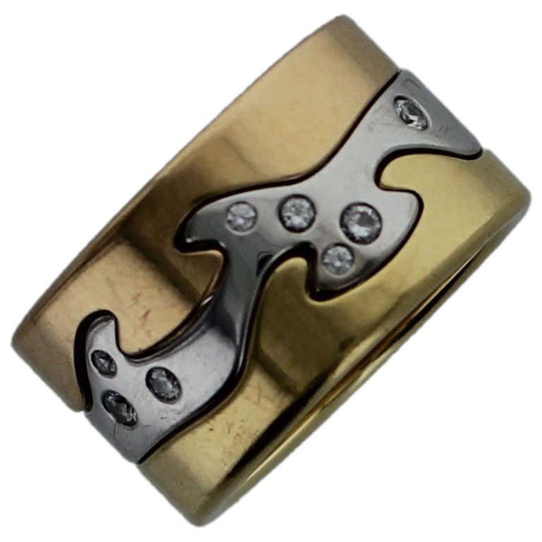 Georg Jensen Fusion Ring with Diamonds For Sale