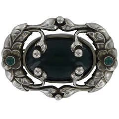 Georg Jensen Brooch 169 with Green Agate