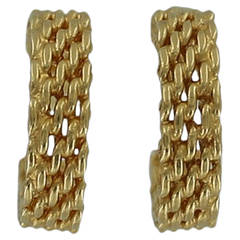 Tiffany & Co. Somerset Woven Gold Hoop Earrings