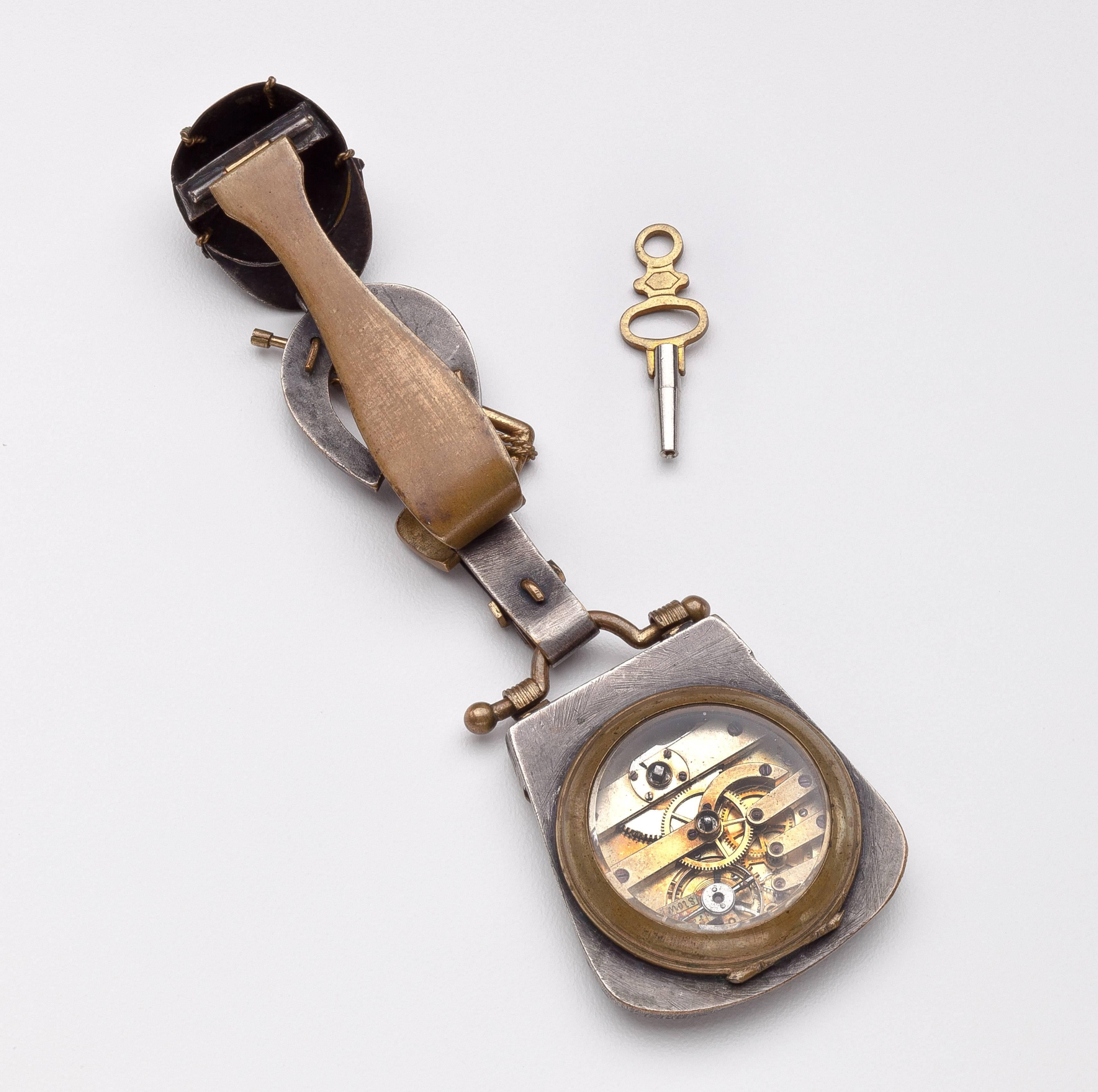 Victorian Equestrian Watch with Gun Metal Case For Sale