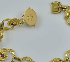Georg Jensen Ruby Diamond Gold Bracelet No. 172
