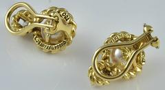 Tiffany & Co. Pearl Diamond gold Earrings