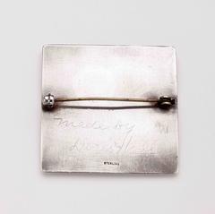 1950s Doris Hall Enamel Sterling Silver Brooch