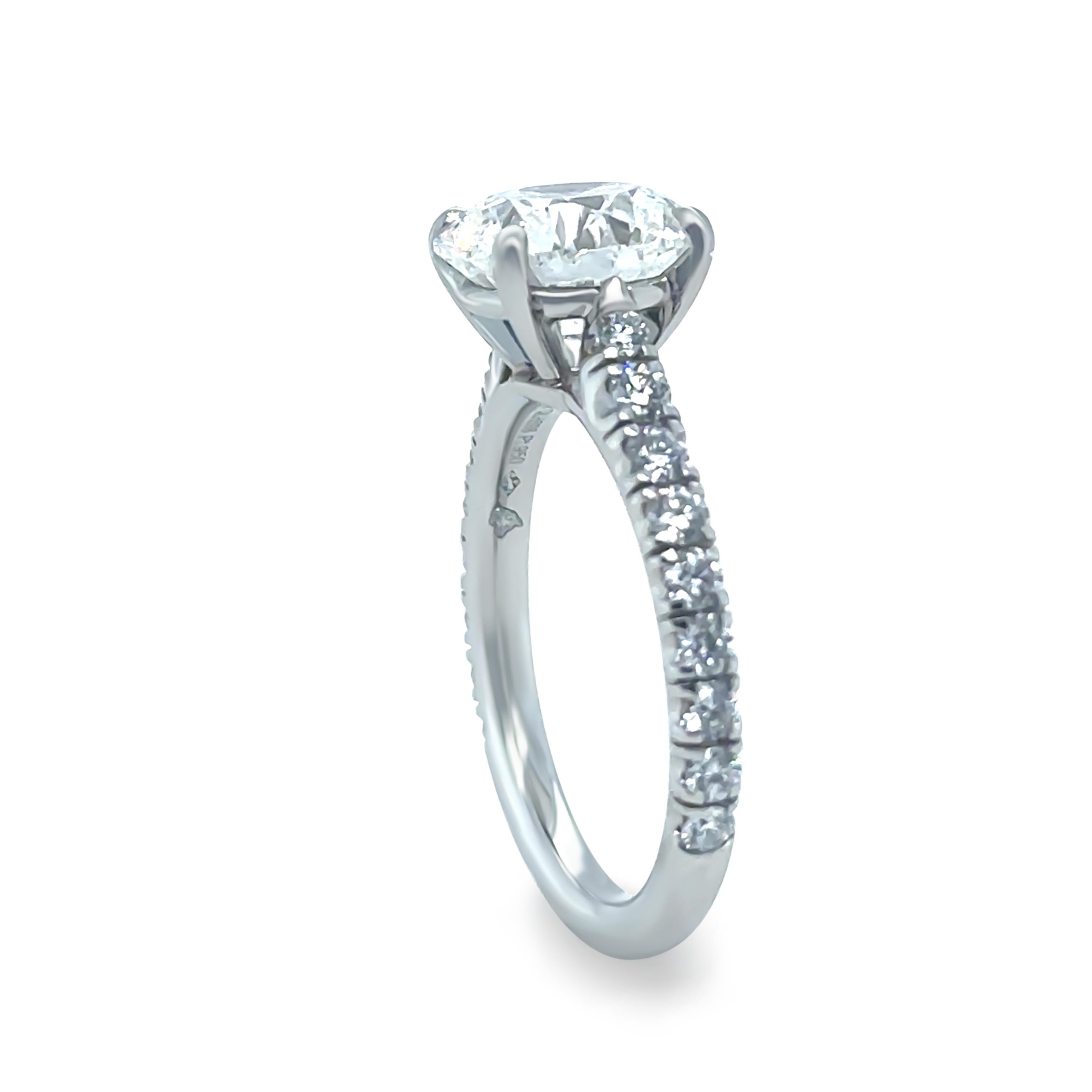 Bague de fiançailles en platine avec diamant de Cartier 3.43ct 5.5g en vente 6