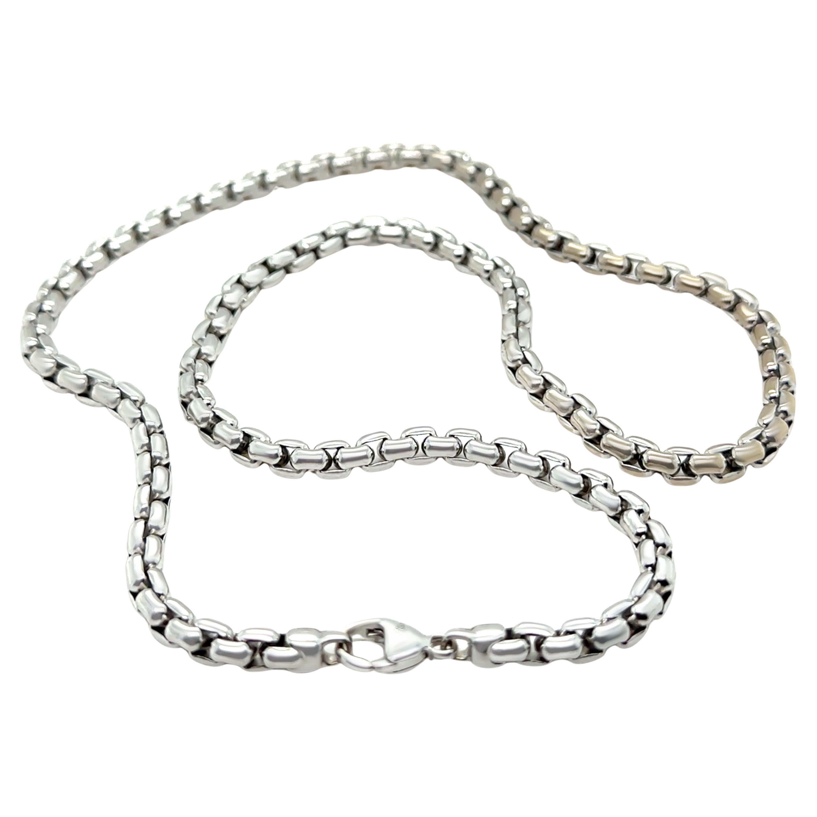 Tiffany & Co. Collana con catena a scatola in oro bianco 18ct 74,3g in vendita