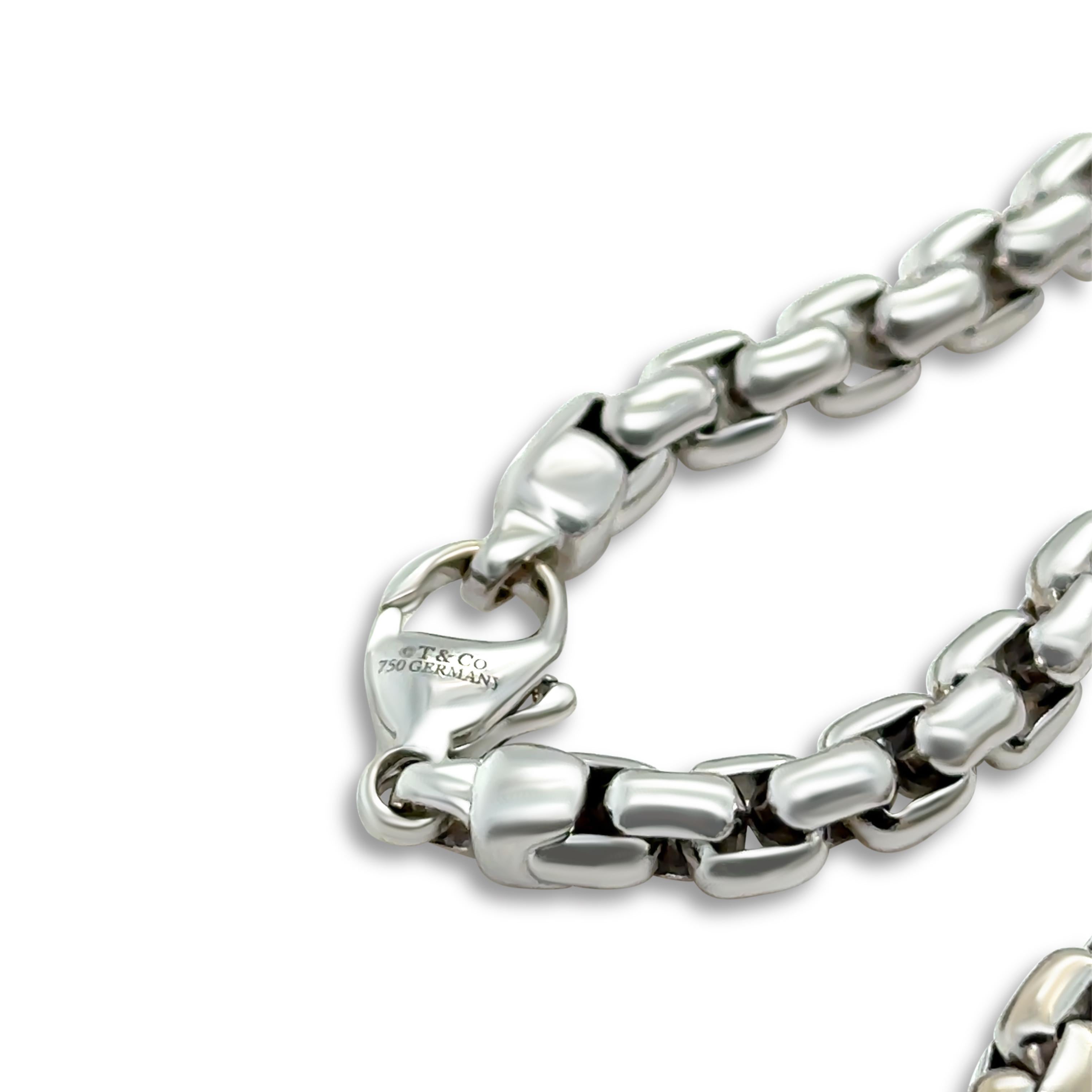 Donna Tiffany & Co. Collana con catena a scatola in oro bianco 18ct 74,3g in vendita