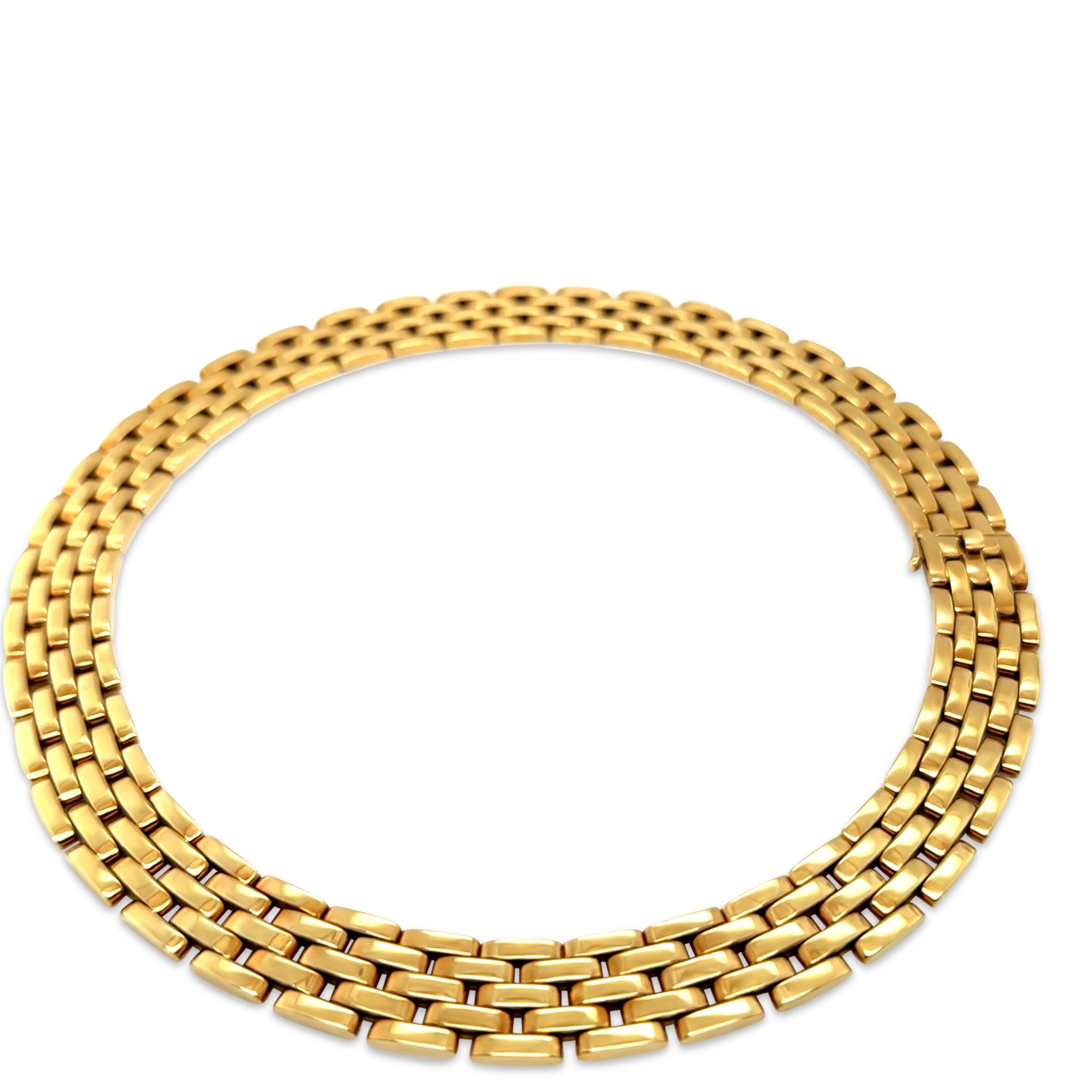 Cartier Maillon Panthère Collar de oro amarillo de 18 ct 148,73 g en Excelente estado para la venta en SYDNEY, NSW