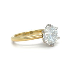 GIA-zertifizierter Solitärring aus 18 Karat Gelb- und Weißgold mit einem Diamanten von 3,01 Karat und einem Gewicht von 5,04 g