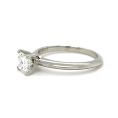 Tiffany & Co. Platinum Princess Cut Diamond Engagement Ring 0.82ct 4.5g