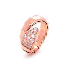 Bvlgari 18ct Yellow Gold Serpenti Scaglie Viper Diamond Ring 0.53ct 6.63g