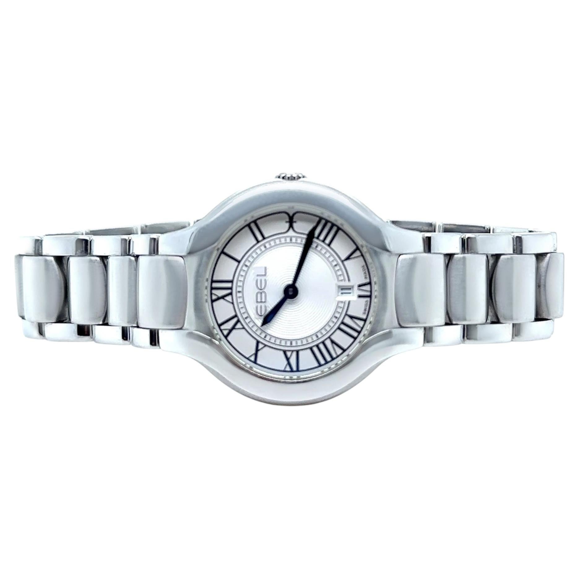 Pre-owned Ebel Beluga Stainless Steel Ladies Watch Ref. 9258n22 In Multiple