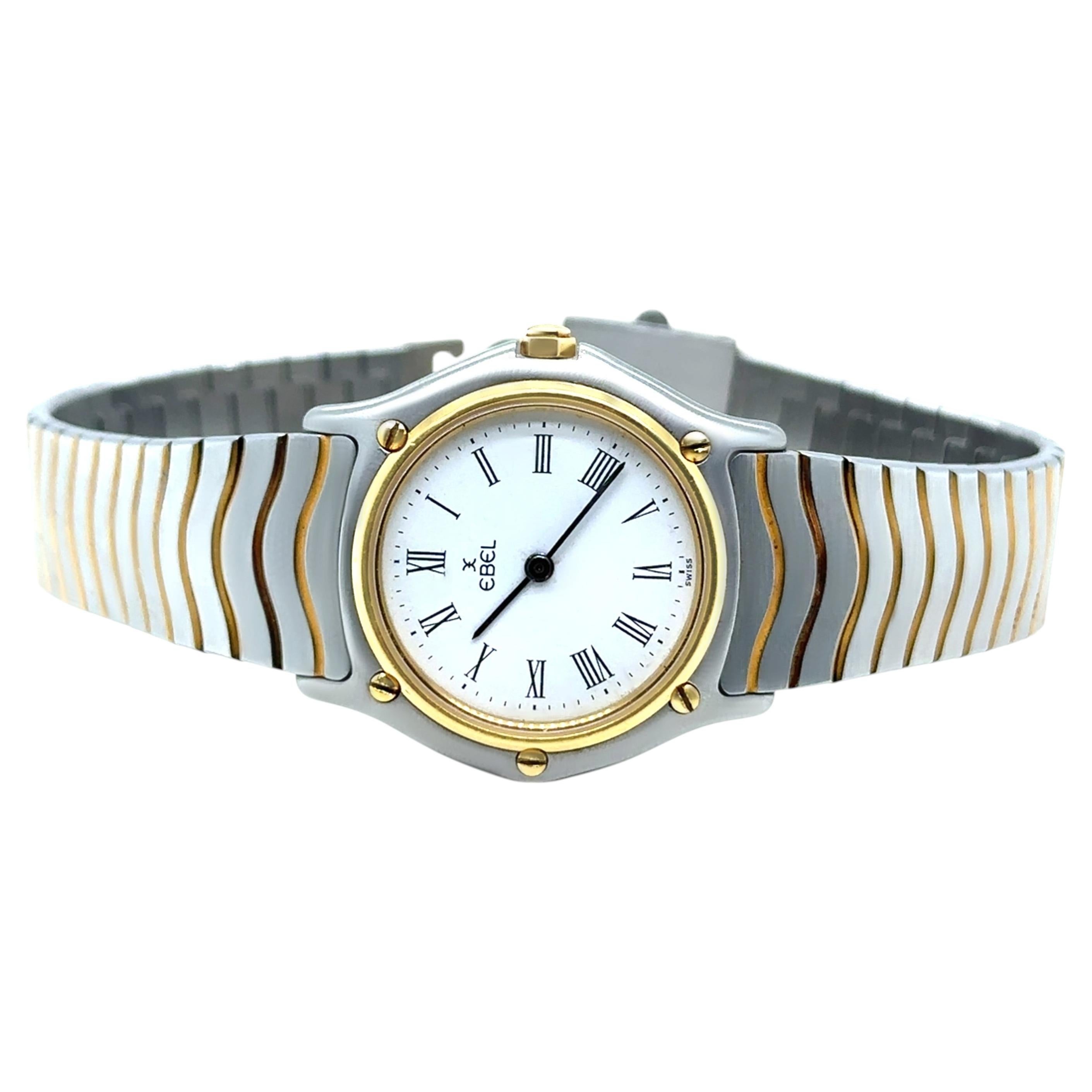 Pre-owned Ebel Stainless Steel Sports Classic Wave Ladies Watch Ref. 181908 In Multiple