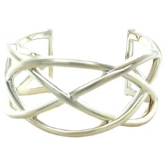 Tiffany & Co. Sterling Silver Woven Celtic Knots Cuff Bracelet 51g