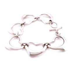 Tiffany & Co. Sterling Silver Elsa Peretti Six Heart Bracelet 54g