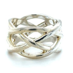 Tiffany & Co. Sterling Silver Braided Knot Wide Ring 9.3g