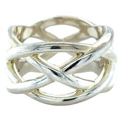 Tiffany & Co. Sterling Silver Braided Knot Wide Ring 9.3g