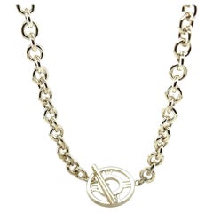 Tiffany & Co. Sterling Silver 2003 Atlas Roman Numeral Toggle Necklace 56g