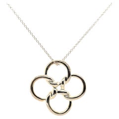 Tiffany & Co. Sterling Silver Elsa Peretti Quadrifoglio Pendant Necklace 7g