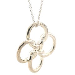 Tiffany & Co. Sterling Silver Elsa Peretti Quadrifoglio Pendant Necklace 7g