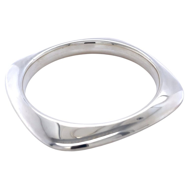Tiffany & Co. Sterling Silver Vintage Square Bangle Bracelet 56.84g