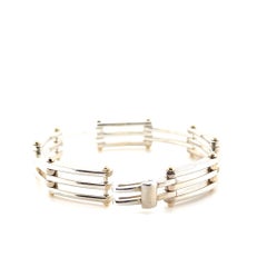 Tiffany & Co Sterling Silver & 18ct Yellow Gold Vintage Gate Link Bracelet 29.7g