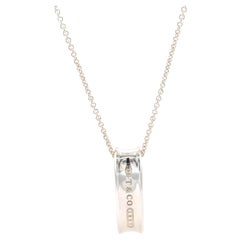 Tiffany & Co. Sterling Silver 1837 Oval Loop Pendant Necklace 13.21g