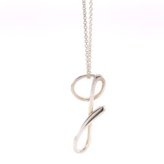 Tiffany & Co. Sterling Silver Elsa Peretti “G” Alphabet Pendant Necklace 2.53g