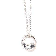 Tiffany & Co. Sterling Silver Elsa Peretti Eternal Circle Pendant Necklace 4.11g