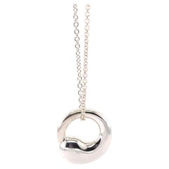Tiffany & Co. Sterling Silver Elsa Peretti Eternal Circle Pendant Necklace 4.11g